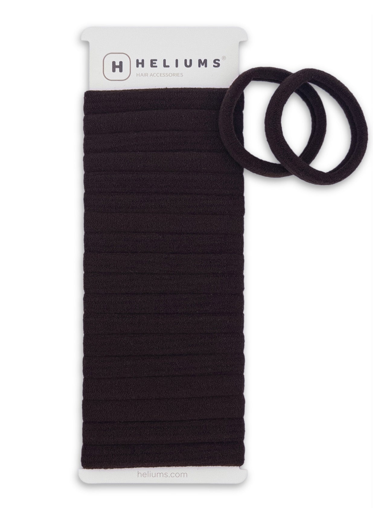 Heliums Seamless Hair Ties - Dark Brown - No Damage Gentle Hair Bands - 20 Count