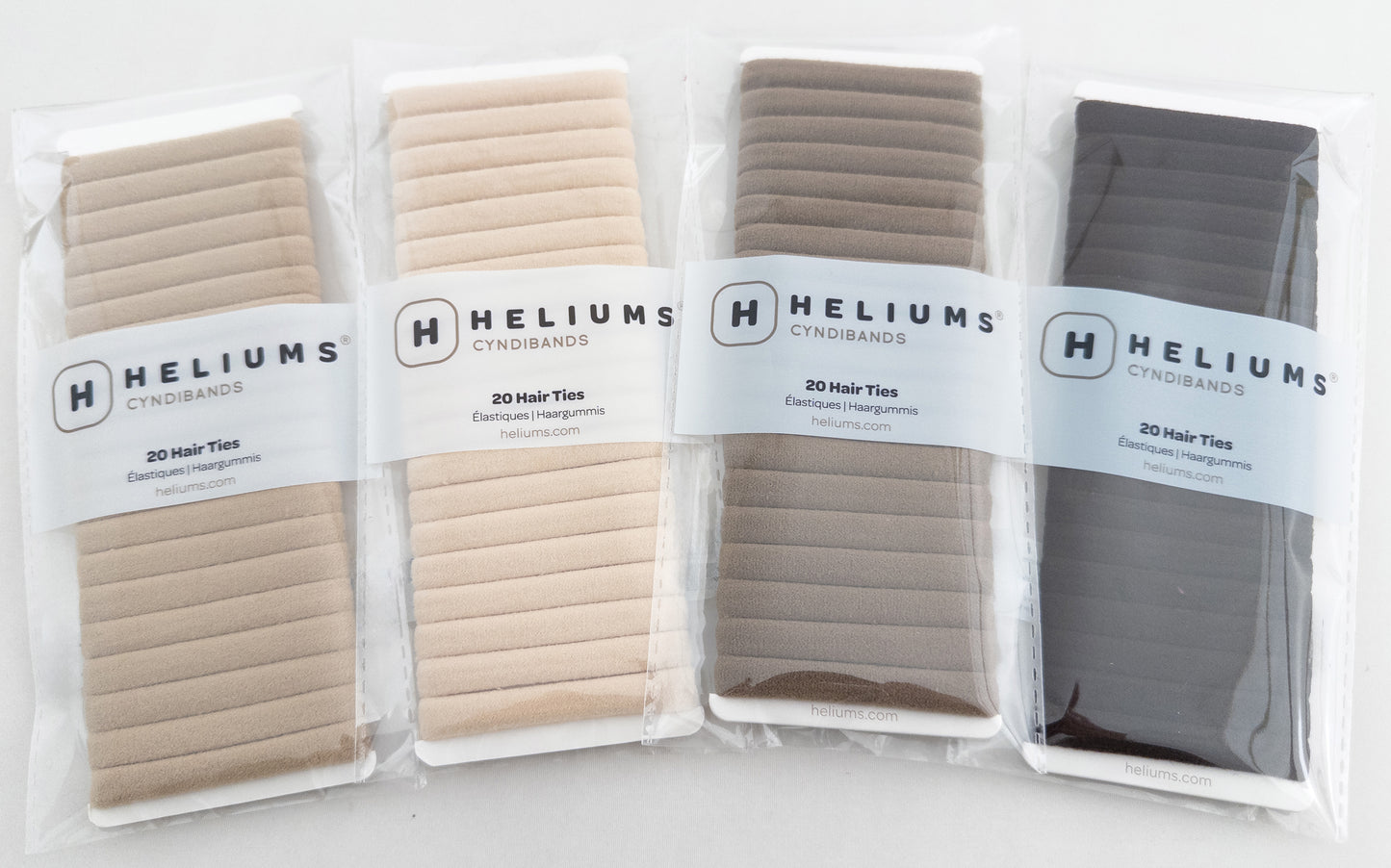 Heliums Seamless Hair Ties - Dark Brown - No Damage Gentle Hair Bands - 20 Count