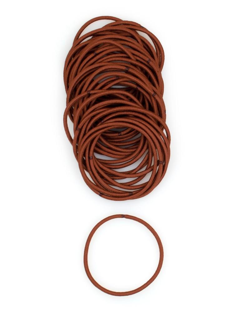 www.heliums.com-Thin 2mm Hair Ties - 1.75 Inch Elastics - 40 Count - Auburn
