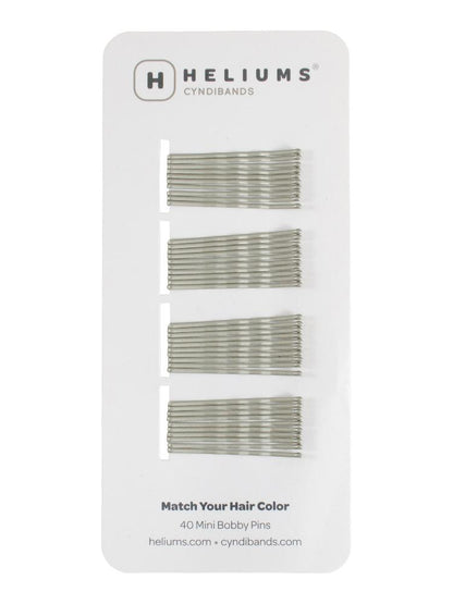Heliums Mini Bobby Pins - 40 Pack, 1.5 Inch Small Hair Pins - Gray