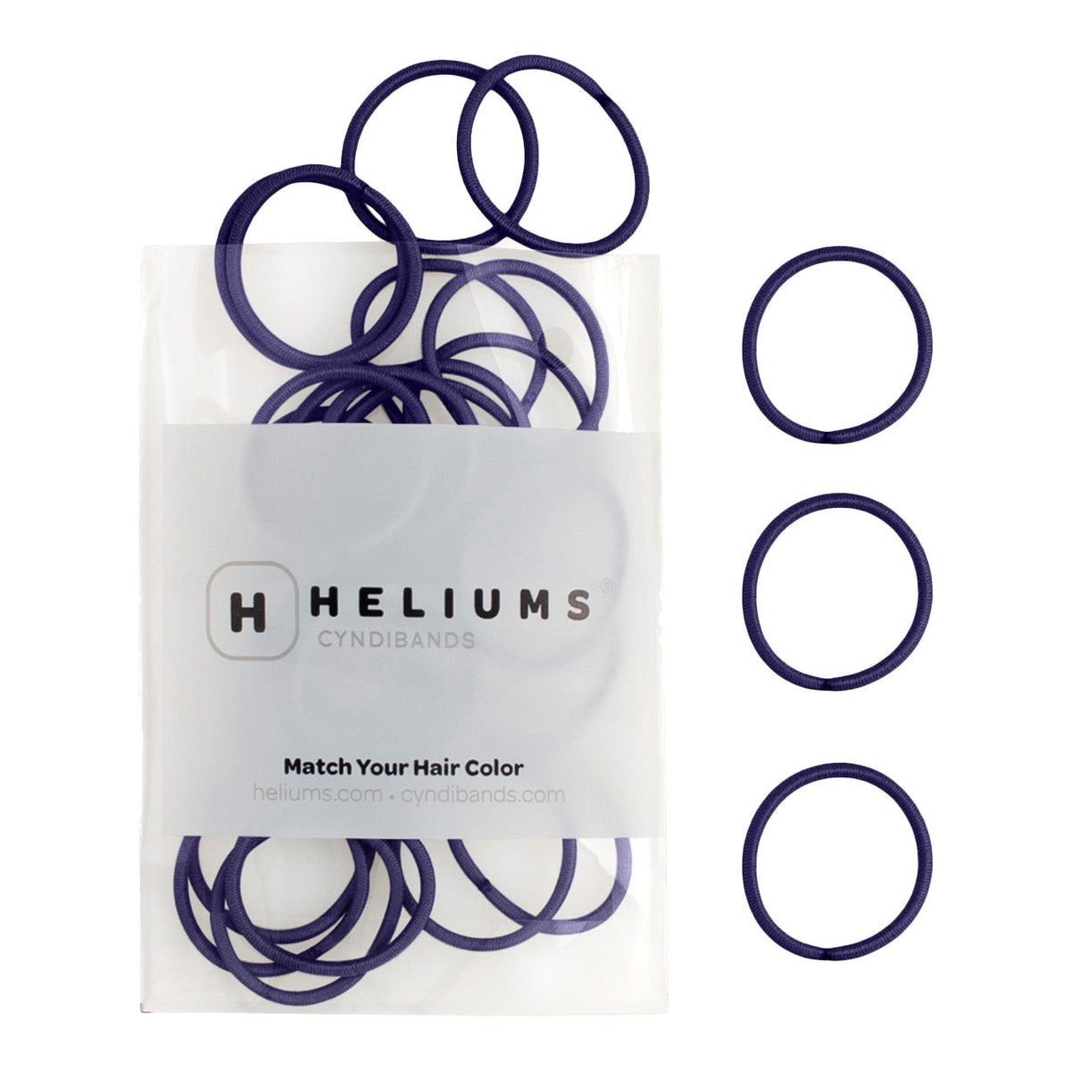 Heliums Small Hair Ties - 2mm Mini Elastics (48-Pack)
