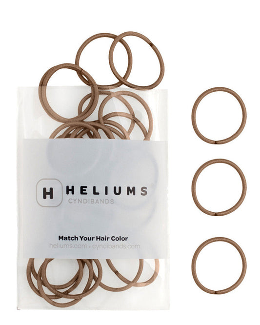 heliums-Small Hair Ties - 2mm Mini Hair Elastics - Light Brown