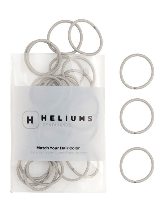 heliums-Small Hair Ties - 2mm Mini Hair Elastics - Light Gray
