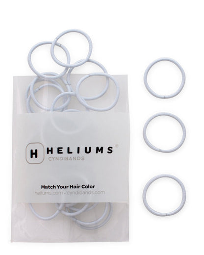 heliums-Small Hair Ties - 2mm Mini Hair Elastics - White