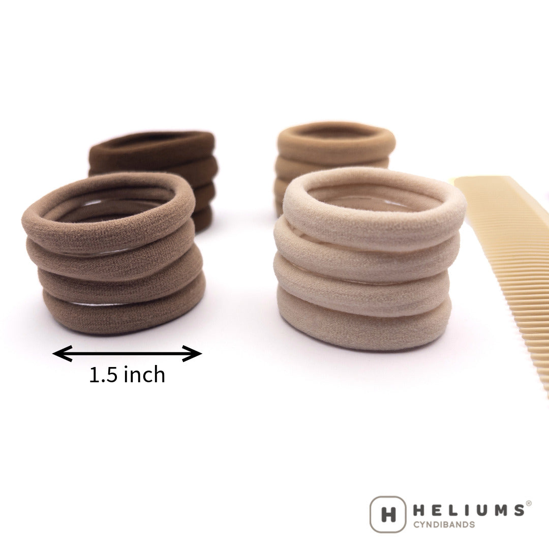 Heliums Seamless Hair Ties - Dark Brown - No Damage Gentle Hair Bands - 20 Count