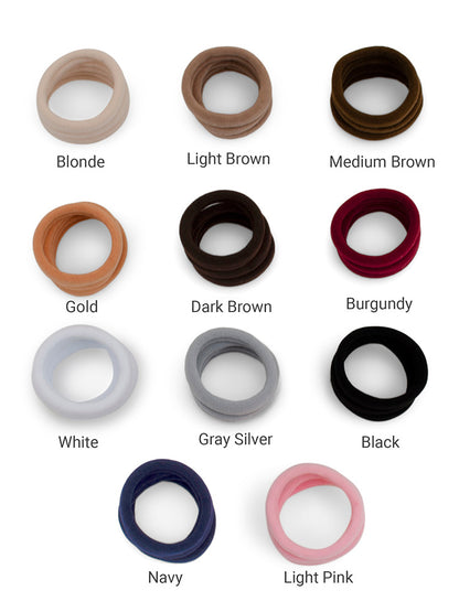 Seamless Hair Ties - Gentle Hold - 12 Count - Blondes & Browns