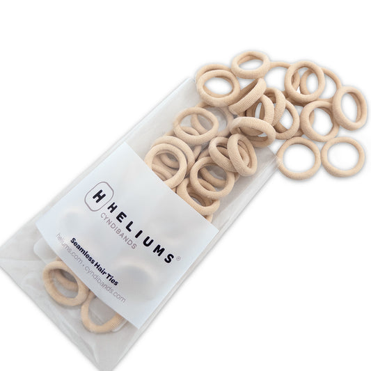 Extra Small Seamless Hair Ties - Beige Blonde -  Tiny 0.7 Inch Nylon Hair Bands