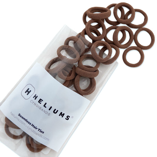 Extra Small Seamless Hair Ties - Brown -  Tiny 0.7 Inch Nylon Hair Bands