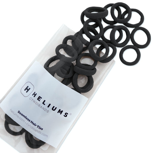 Extra Small Seamless Hair Ties - Black -  Tiny 0.7 Inch Nylon Hair Bands