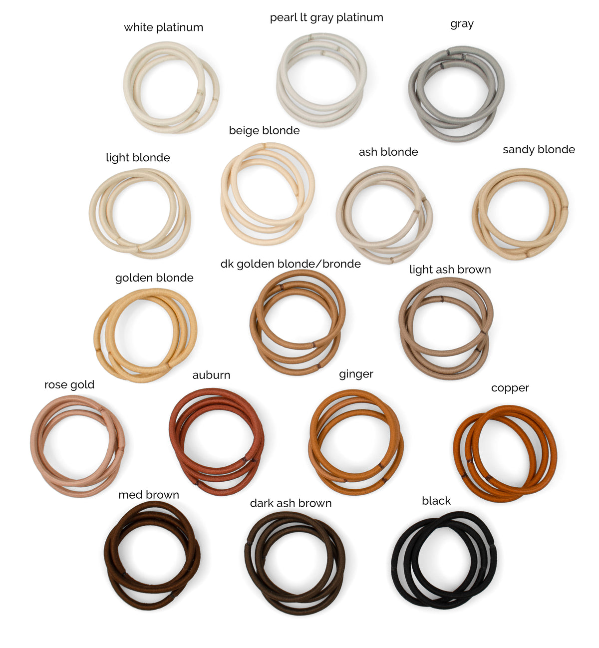 4mm Hair Ties - 1.75 Inch Elastics - 24 Count - Blondes