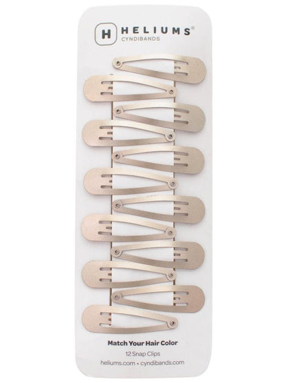 heliums-2 Inch Snap Clips Metal Barrettes - 12 Count - Ash Blonde