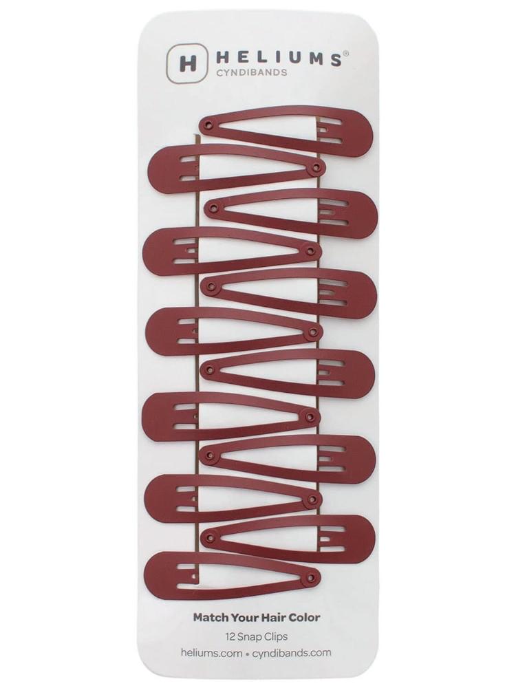 heliums-2 Inch Snap Clips Metal Barrettes - 12 Count - Auburn