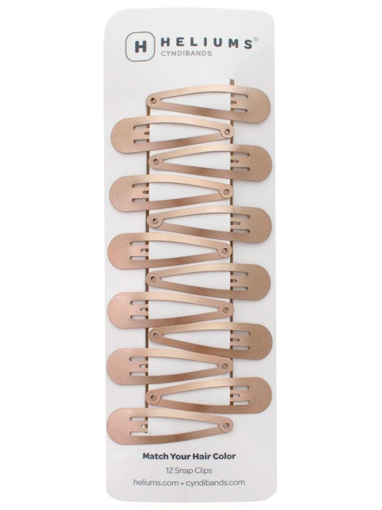 heliums-2 Inch Snap Clips Metal Barrettes - 12 Count - Dark Blonde