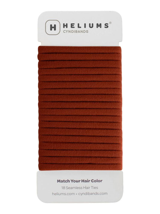 heliums-Skinny Seamless Hair Ties - 18 Pack - Auburn