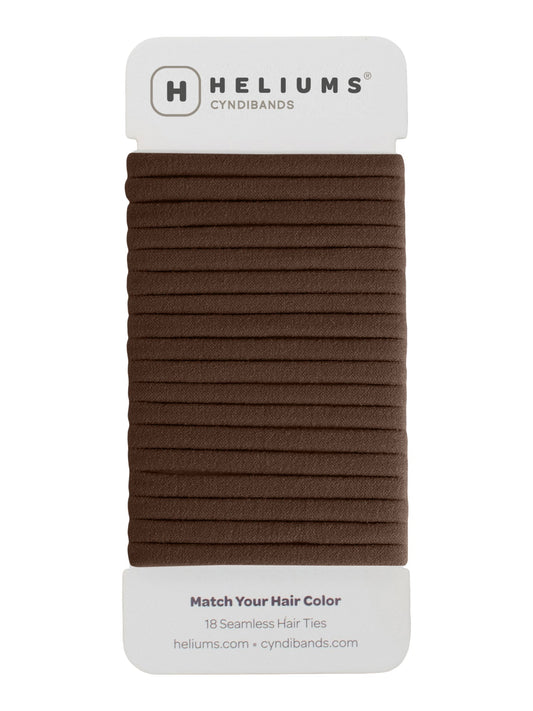 heliums-Skinny Seamless Hair Ties - 18 Pack - Dark Brown