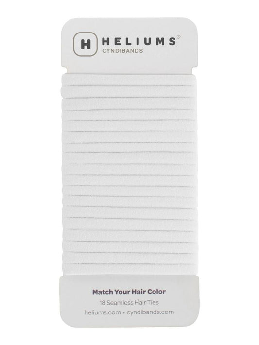 heliums-Skinny Seamless Hair Ties - 18 Pack - White