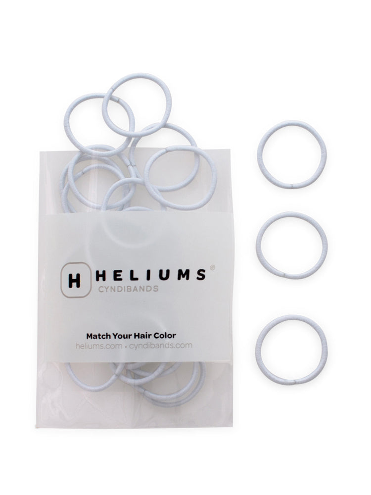 heliums-Small Hair Ties - 2mm Mini Hair Elastics - White