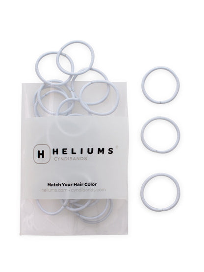 heliums-Small Hair Ties - 2mm Mini Hair Elastics - White