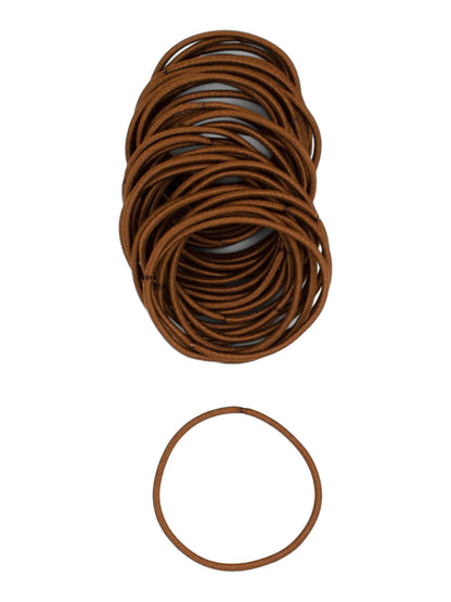www.heliums.com-Thin 2mm Hair Ties - 1.75 Inch Elastics - 40 Count - Brown