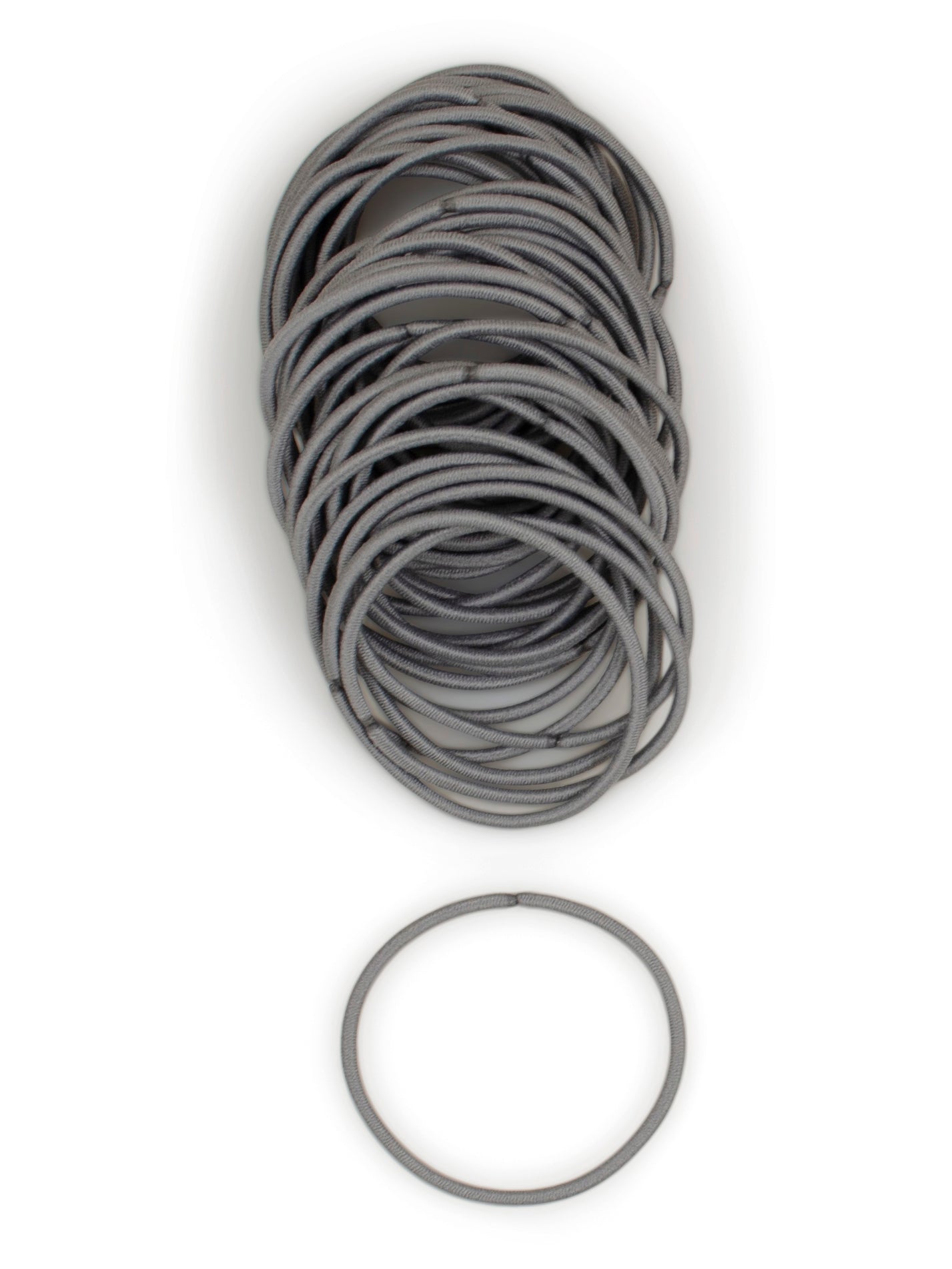 heliums-Thin 2mm Hair Ties - 1.75 Inch Elastics - 40 Count - Gray