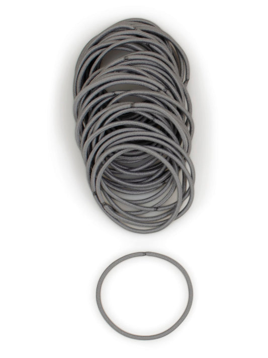 heliums-Thin 2mm Hair Ties - 1.75 Inch Elastics - 40 Count - Gray