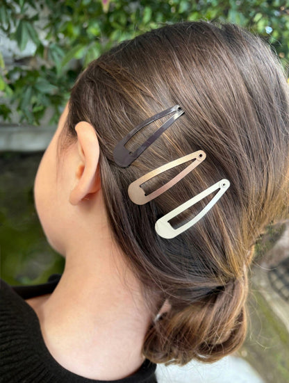 2 Inch Snap Clips Metal Barrettes - 12 Count